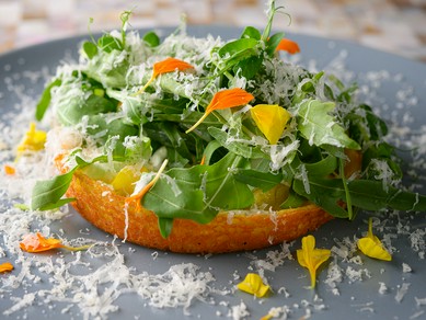 ジョスパーオーブンで焼いた『ひよこ豆のグルテンフリーパンケーキ～ファリナータ～』