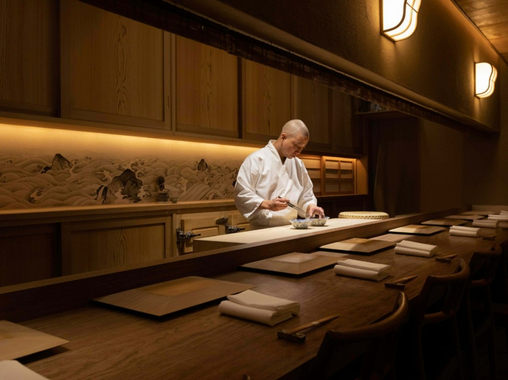 一人じっくりコースに向き合える、静謐な大人の空間