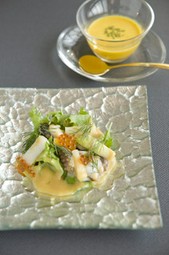 全てのコースに付くオードブルとポタージュは月替わりで楽しめる