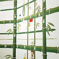 壁には竹を通りに見立てたミナミの地図が