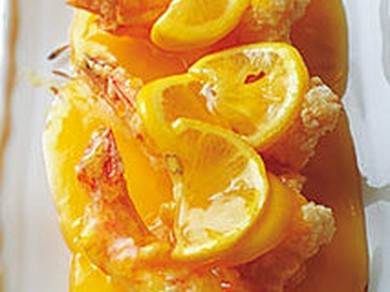 甘みと酸味のコラボ。車エビのレモン風味ソース1550円