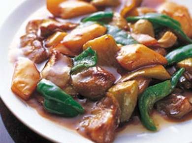 茄子、ピーマン、ジャガイモの炒め