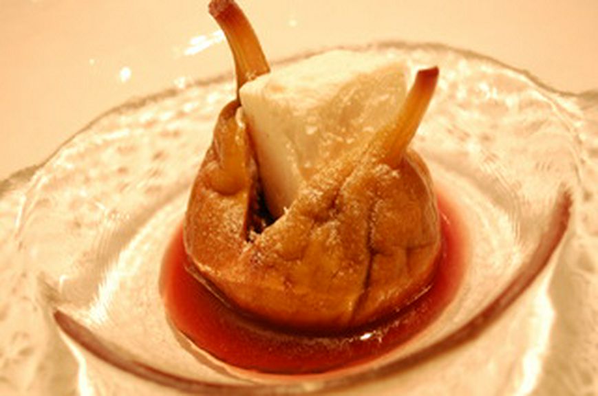 ブランデーアイスクリームを挟んだ「いちじくのコンポート」