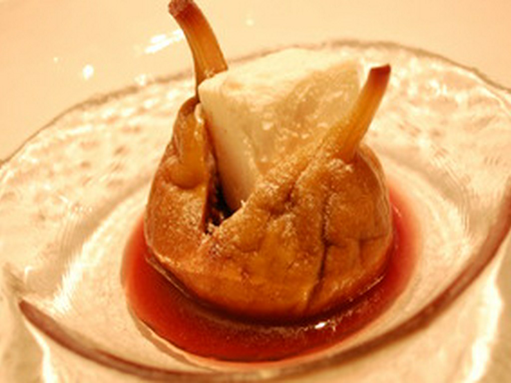 ブランデーアイスクリームを挟んだ「いちじくのコンポート」