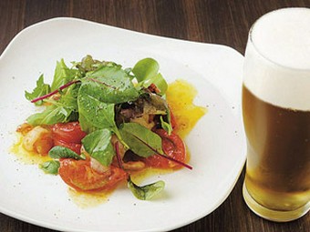 『トマトと海老のにんにく炒め』600円