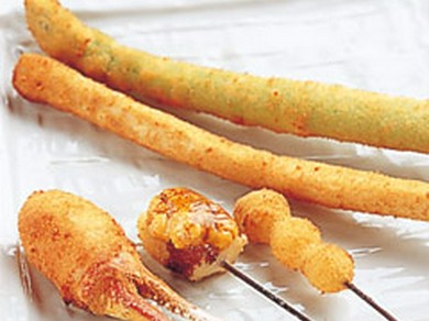 串に合わせる調味料は、岩塩や自家製マヨネーズなど全4種類