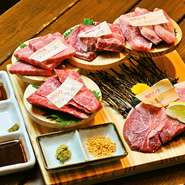 当店1番人気メニュー！特選牛盛り合わせ！3～4人前3500円