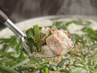 本物の味、自信を持ったもつ鍋を提供
