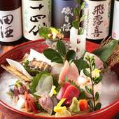 鮮度抜群の美味しい刺身と日本酒で今宵も楽しむ。