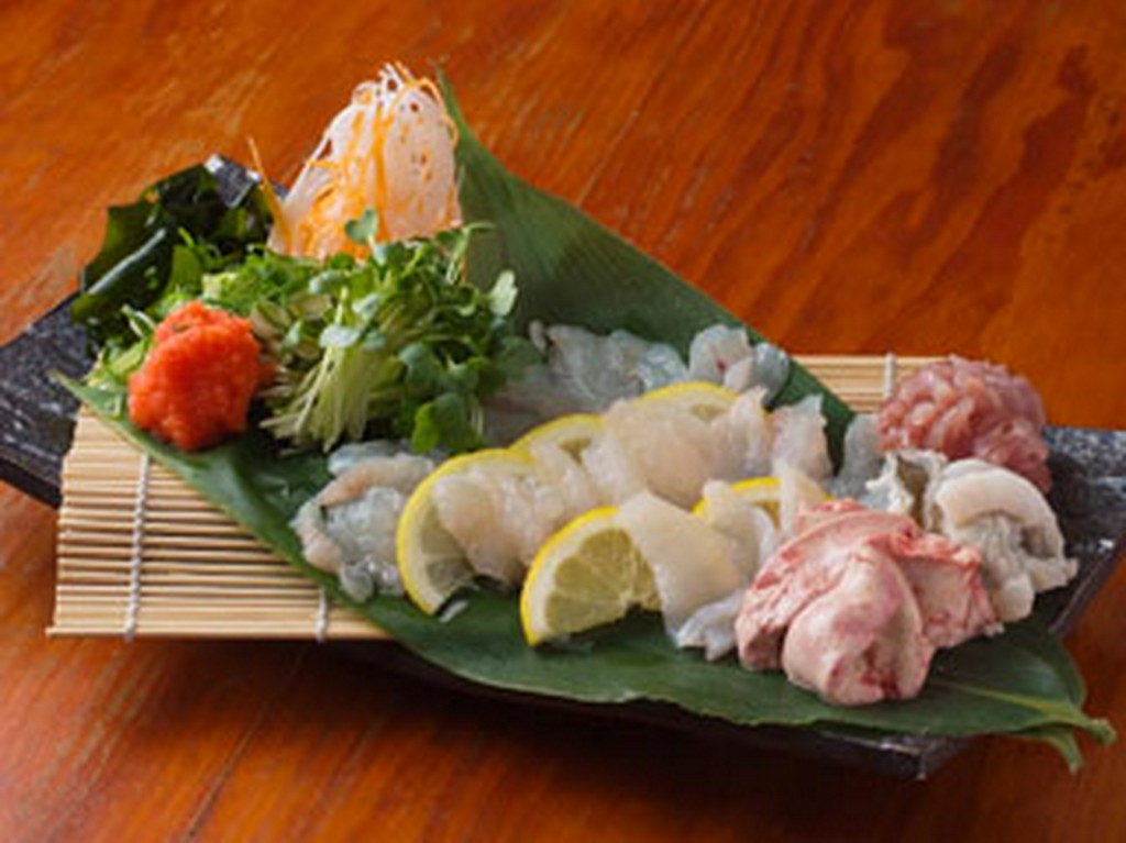 活カワハギの造り