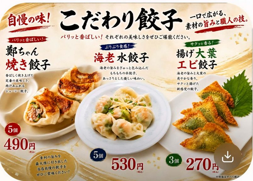手作り餃子3種