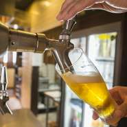 美味しい生ビールの注ぎ方を徹底しています。 最高の生ビールをお注ぎします！