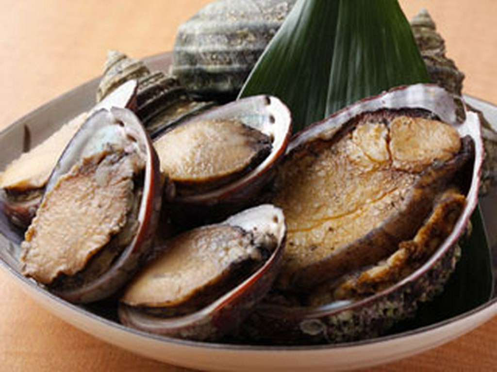 地元産の貝類（流れ子・アワビ・サザエ）