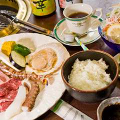 二人で仲良く焼肉・海鮮セットで美味しく、甘いひとときを・・・