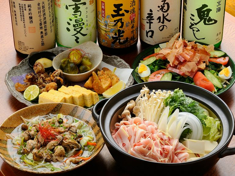 小上がり掘りごたつで楽しむ飲み放題付きの宴会コースは3750円〜