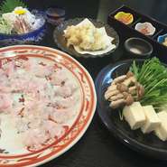夏が旬のはも　前菜、落とし、天ぷら又は焼物、しゃぶしゃぶ、雑炊、香の物