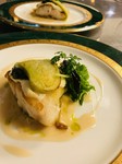 当店の自慢のコース。
ダブルメイン＜お魚料理と黒毛和牛サーロインのお肉料理＞。