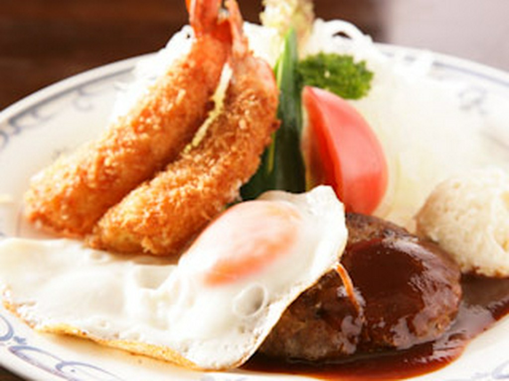 ハンバーグ＆エビフライ