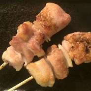 もも肉とたまねぎの串です。