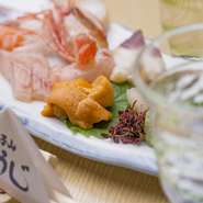 北海道産の新鮮な魚介を美味しいお酒と共に