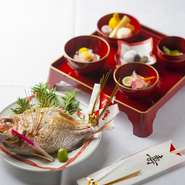 お食い初め膳　小鯛の姿焼き付き