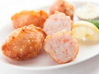 海老の揚げ餃子。マヨネーズ添え