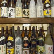 20種類～30種類の焼酎をとりそろえています。