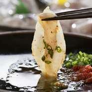大皿の河豚刺し１品と河豚鍋入りのコース料理（全9品程度）