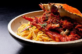 ワタリガニのパスタコース