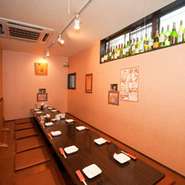 お座敷、最大20名まで入れます。
