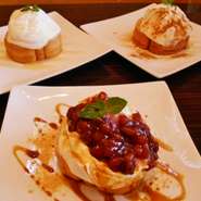 ・ハニートースト
・メープルシナモントースト
・黒蜜きなこトースト（プラス50円であずき付）

