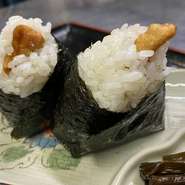 自家製の餃子をおにぎりにしちゃいました！