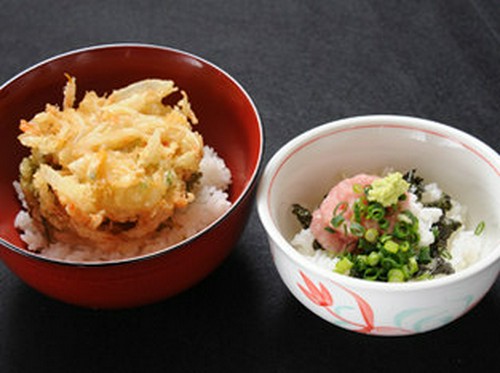 ミニかき揚げ丼とミニねぎとろ丼