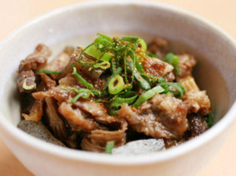 すじこんにゃくポン酢かけ