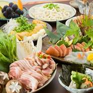 冬期は、寒ぶりしゃぶ鍋・ふぐ鍋コース・焼きしゃぶ鍋コースで！