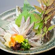 活あじ　姿造り・たたき