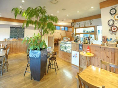 木を使った店内は暖かみがあり、落ち着ける空間　