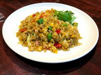 自家製のチャーシューがどっさり入った激ウマ炒飯です。