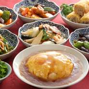 大成閣オリジナル
6種類から2種類選べる
スペシャルランチ

セット内容
◆選べる2品
◆点心3種
◆サラダ

6種類から2種類をお選びいただけます
1青椒肉絲
2糖醋丸子
3麻婆茄子
4酢豚
5春巻き
6八宝菜