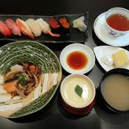 先付け・季節の一品・握り7貫・味噌汁・甘味・コーヒー

※旬の食材をご提供致します。
※2日前迄のご予約をお願い申し上げます。