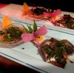  秋刀魚の肝造りを主に3種盛り合わせにしました。