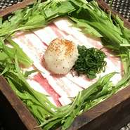 つけダレ：自家製胡麻・柚子ポン酢
無農薬野菜