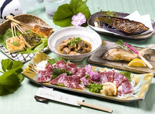 馬刺し・馬ホルモン・川魚料理・各種田楽などの単品料理