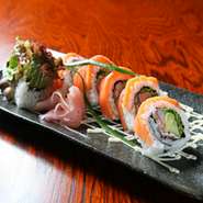 龍をイメージしたロール寿司