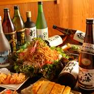 まずは、生ビール（えびす）で乾杯。焼酎（そば・芋焼酎）日本酒、新潟地酒（久保田・緑川・越州）