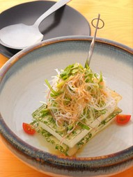 豆腐サラダのミルフィーユ仕立て