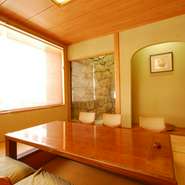 ゆったりとくつろげる和の雰囲気の中で思い出に残る素敵なひとときをどうぞ。

