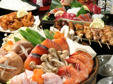 「選べる鍋コース」 飲み放題付き　各種ご宴会に。最大46名様まで個室空間でご案内