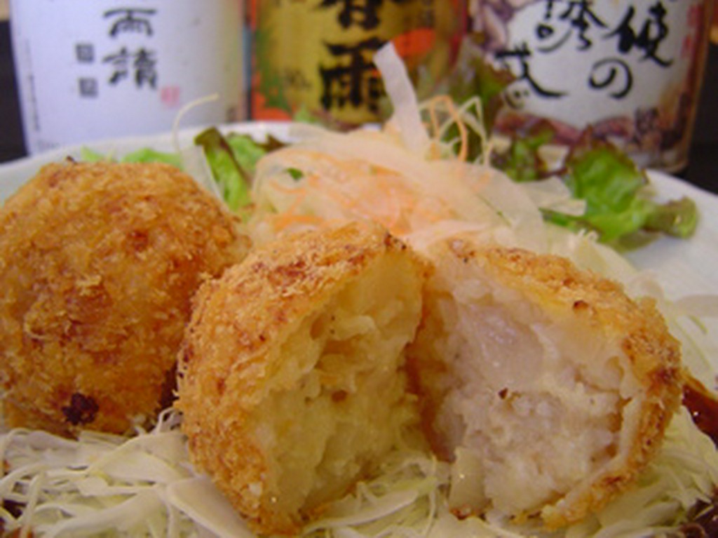 豆乳と豆腐とシーフードで作ったクリーミーなコロッケ