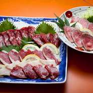 熊本より直送した新鮮な馬刺し